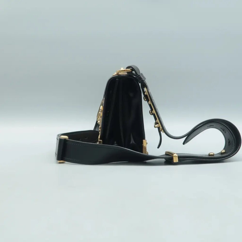 100% Authentic Prada Cahier Black Leather Shoulder Bag 1008-082224 - Picture 3 of 12